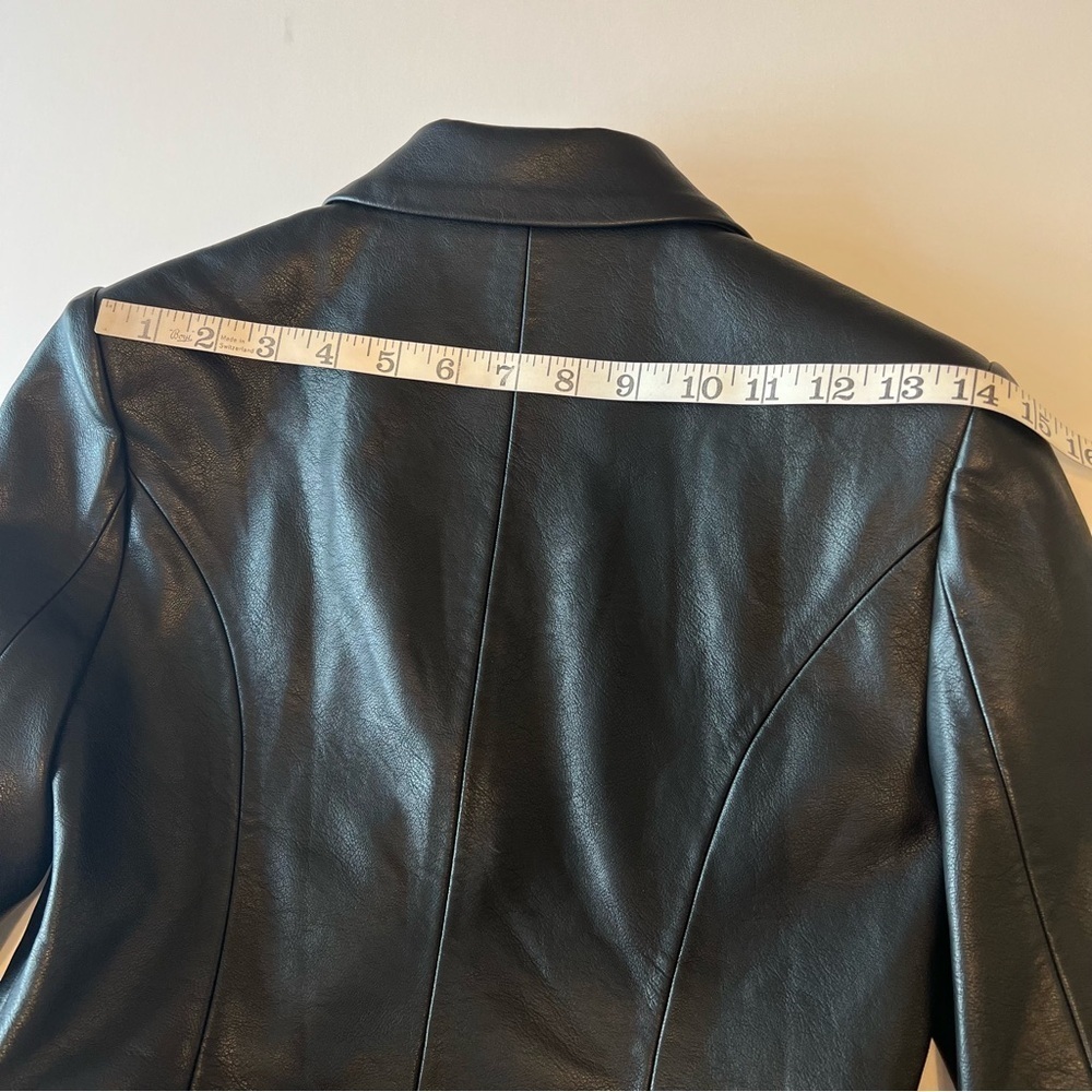Faux Leather double breasted fitted blazer jacket, size XS/S, NWOT - Picture 11 of 16